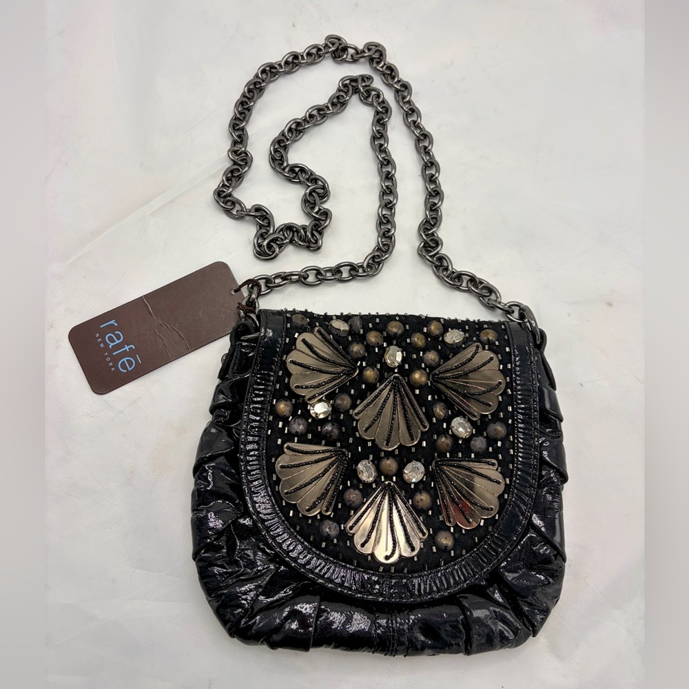 Rafe New York Fan Bead Crossbody Black Bag NWT